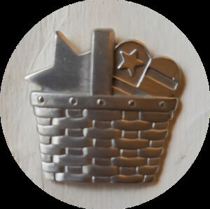 Longaberger Fine Pewter Star & Basket Pin